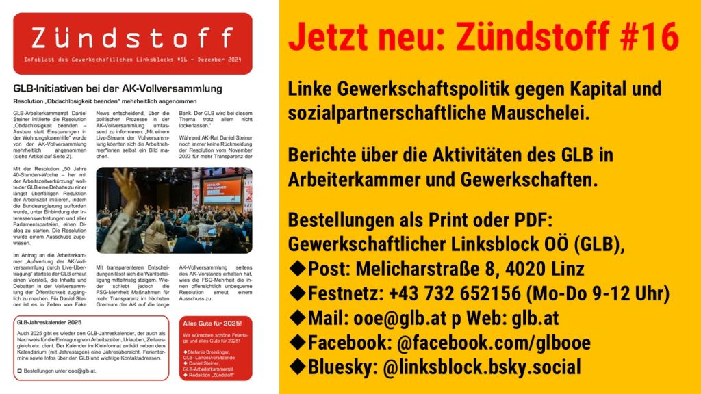 Jetzt neu: Infoblatt „Zündstoff“