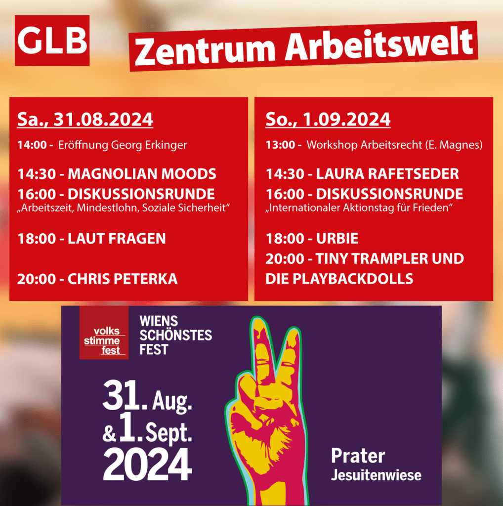 GLB-Bühne Zentrum Arbeitswelt am Volksstimmefest 2024